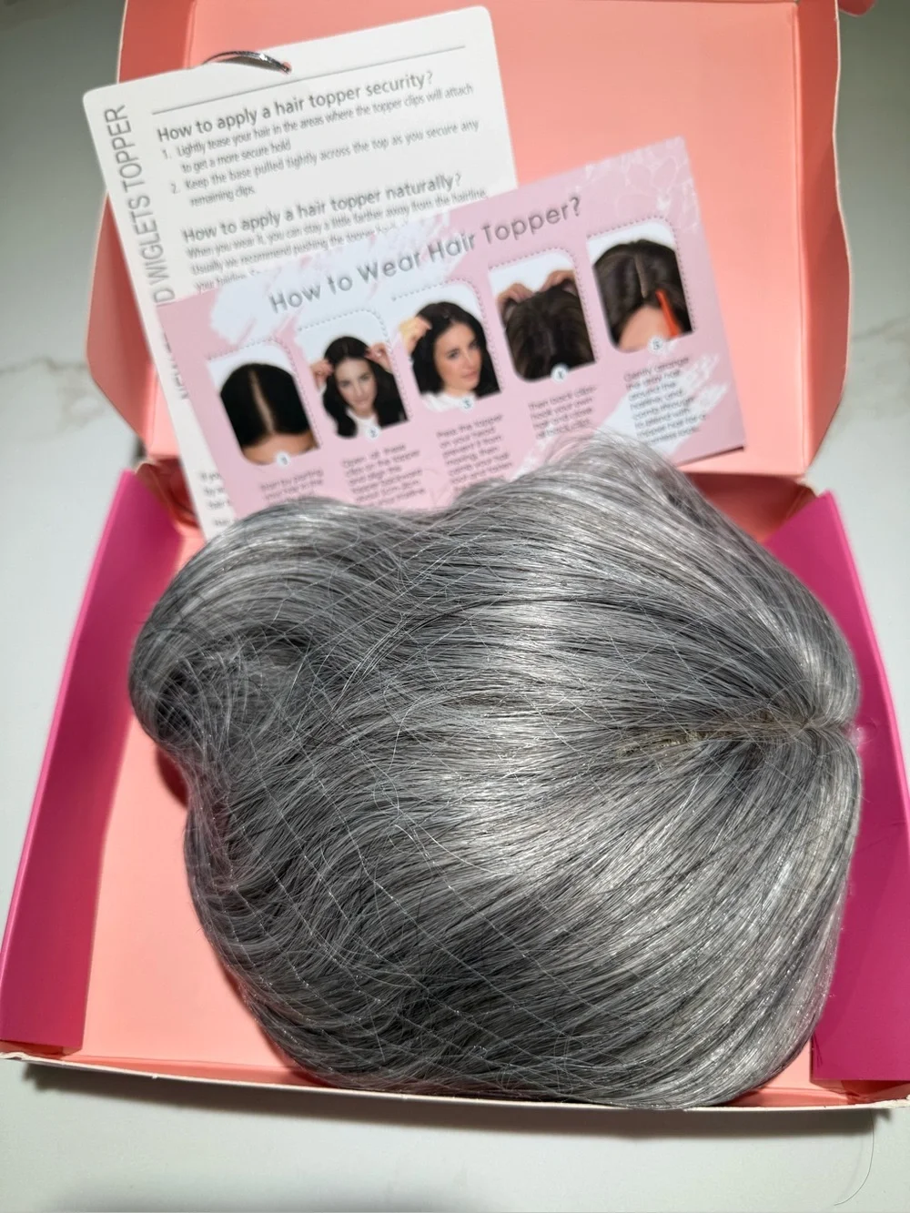 HAIR, 14” Wavy Topper, Center Part, Gray/Silver/Salt & Pepper